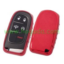 For Chrysler Jeep , Dodge TPU protective key case red color