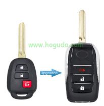 For Toyota 2+1 button Modified Flip Car Key Shell with TOY43 blade
