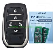 For Toyota Lonsdor 8A P0120 5 button smart key ,support frequency :314.35/315.1Mhz,312.5/314Mhz,433.58/434.42Mhz,support items:0120A5 0120A6 0120B5 0120B6 0120C5 0120C6,add key, all key lost ,delete k