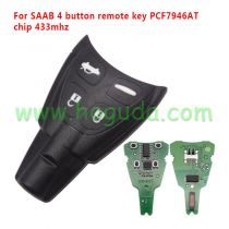 For SAAB 4 button remote key With PCF7946AT Chip and 433Mhz