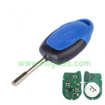 For New Ford Transit blue  3 button remote key with black blade 433MHz ASK 4D63 CHIP FCCID:6C1T 15K601 AG