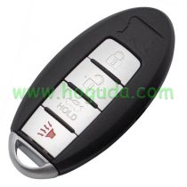 For Nissan 3+1 button remote key blank with emergency blade