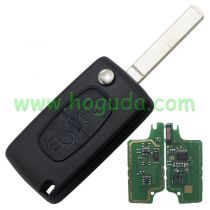 For Citroen 2 button flip remote key with VA2 307 blade 433Mhz ID46 PCF7961 Chip FSK Model
