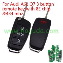For Audi A6,A6L,Q7 3 buttton remote key with 8E chip 433.92MHZ 4FO837220M Non handsfree system 2004-2009