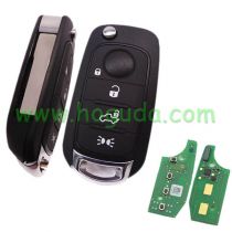 For Original Fiat Egea 500X tipo 4 button Flip remote key Megamos  AES 48 chip 433mhz SIP22 blade