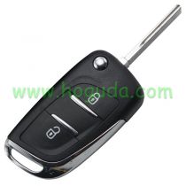 For Peugeot 2 button modified flip remote key blank with HU83 407 Blade -- Without battery holder