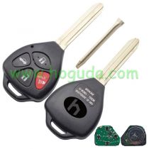 For Toyota corolla 3+1 button remote key with 433mhz
