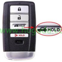 For Acura 3+1 button remote Key blank