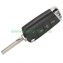 KYDZ For VW MQB 3 button flip remote key  unkeyless-go with ID48 chip-434mhz HU66 blade