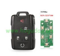 For Chevrolet black 4+1 button remote key with 315mhz FCC ID：M3N32337100