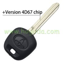 For Toyota transponder key with Version 4D67 chip (Soft plastic handle and cupronickel key blade)