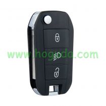 For Peugeot 3 button remote key blank with HU83 blade without logo
