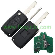  For Peugeot FSK 3 button flip remote key with HU83 407 blade ( With trunk button) 433Mhz ID46 Chip