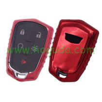 For Cadillac TPU protective key case red color 