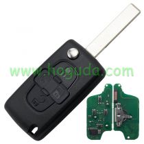 For Citroen ASK 4 button flip remote key with HU83 407 blade 433Mhz PCF7941 Chip (Before 2011 year)