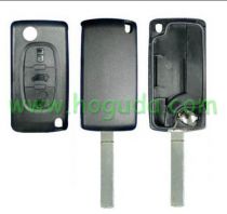 For Fiat 3 buton flip remote key blank without battery place HU83 blade,The back is smooth