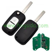 For After market for Renault  2 button remote key with  PCF7961（HITAG2) Chip 433Mhz  blade：VA2