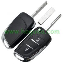 For Citroen 2 button modified flip remote key blank with HU83 407 Blade -- Without battery holder