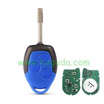 For New Ford Transit blue  3 button remote key with black blade 433MHz ASK 4D63 CHIP FCCID:6C1T 15K601 AG