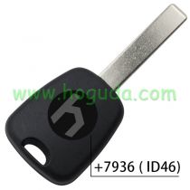 For Peugeot transponder key with 407 key blade with 7936 ( ID46) Chip