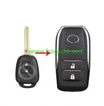 For Toyota 2 button Modified Flip Car Key Shell with TOY43 blade