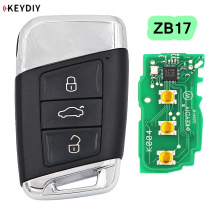 KEYDIY Remote key 3 button ZB17- 3 button smart key for KD900 URG200 KD-X2