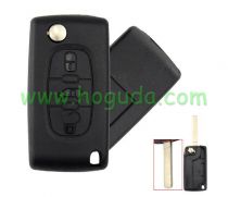 For Fiat 3 buton flip remote key blank without  battery place VA2 blade  