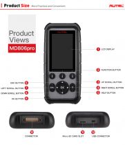 Free shipping Europe+USA+UK  AUTEL MD806 Pro OBD2 Handheld Scanner Upgraded of MD806/MD808 with All System Diagnoses 7 Special Features DTC Lookup DiagnosticPackage list: MaxiDiag MD806 Pro