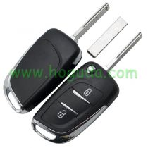 For Peugeot 2 button modified flip remote key blank with HU83 407 Blade -- Without battery holder