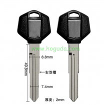For Suzuki motorcycle bike key blank with right blade
