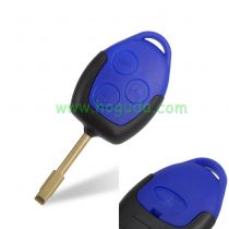 For Ford blue 3 button remote key blank with black key blade can put logo
