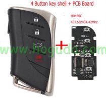  For Lexus 4 button Lonsdor FT08-H0440C Keyless Go Smart Remote Key with 433.58/434.42MHz and 8A Chip support KH100/k518 key programmer P4(91 00 AA AA)