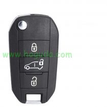 For Peugeot 3 button remote key blank with HU83 blade 