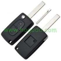 For Peugeot 407 blade 2 buttons flip remote key shell ( HU83 Blade - 2Button - No battery place )