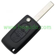 For Fiat 3 buton flip remote key blank with battery place HU83 blade 
