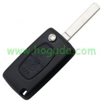 For Citroen 307 blade 2 buttons flip remote key blank ( VA2 Blade - 2Button - No battery place ) (No Logo)