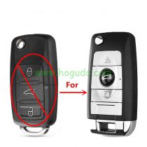 For VW modified 3 button flip remote key blank