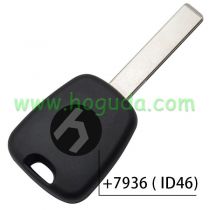 For Citroen transponder key with 407 key blade with 7936 ( ID46) Chip