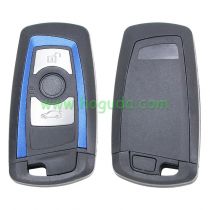 For BMW 5 series 3 button  remote key blank with Key Blade blue color