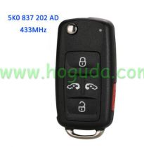 For VW 4+1 button remote key with 315Mhz ID48 chip  FCCID:561837202D