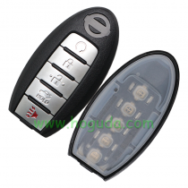 For Nissan 4+1 button remote key blank with emergency blade