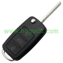 For VW Skoda 3 Button Flip Folding Remote Key 434MHZ ID48 Chip 3T0837202H for VW Skoda