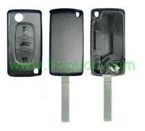 For Fiat 3 buton flip remote key blank without battery place VA2 blade,The back is smooth