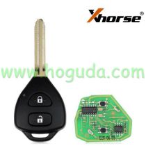 For Xhorse XKTO05EN Wired Universal Remote Key for Toyota Style Flat 2 Buttons
