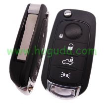 For Aftermarket Fiat Egea 500X tipo 4 button Flip remote key Megamos  AES 48 chip 433mhz SIP22 blade