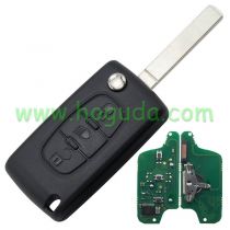 For Citroen FSK 3 button flip remote key with VA2 307 blade (With Light button)  433Mhz ID46 Chip 