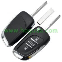For Peugeot 3 button modified flip remote key blank with HU83 407 Blade- 3Button -Trunk- Without battery Holder(No Logo)