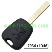 For Peugeot transponder key with 307 key blade with 7936 ( ID46) Chip