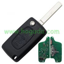 For Citroen FSK 2 button flip remote key with VA2 307 blade 433Mhz ID46 Chip 