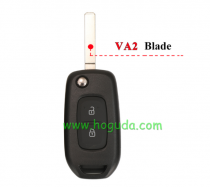 For Renault 2 button remote key blank with VA2 Blade